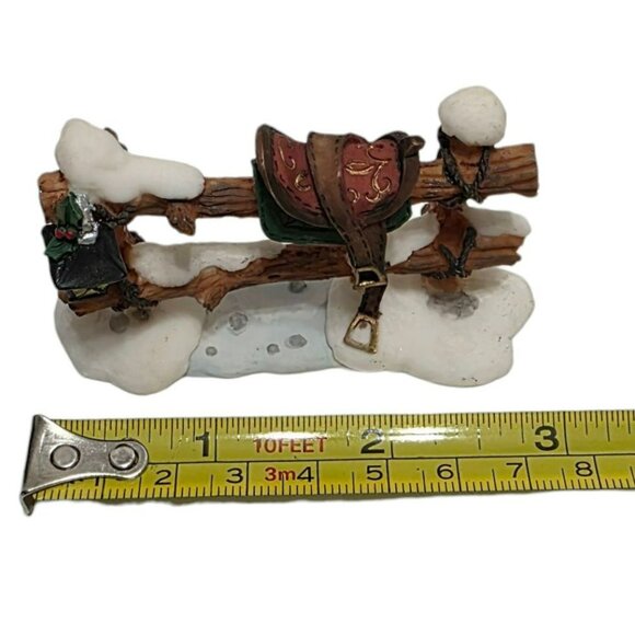 VTG O'Well Mailbox & Wood Saddle Fence Snow Lamp Christmas Village Holiday Decor - Picture 6 of 8